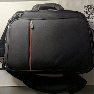 Eco Style Laptop Bag - Black and Orange - Lots of Pockets!